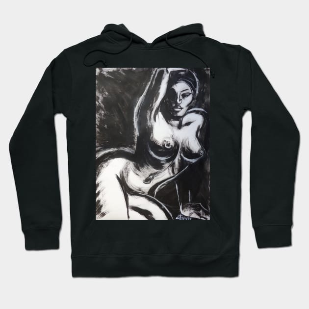 Posture 6 - Female Nude Hoodie by CarmenT